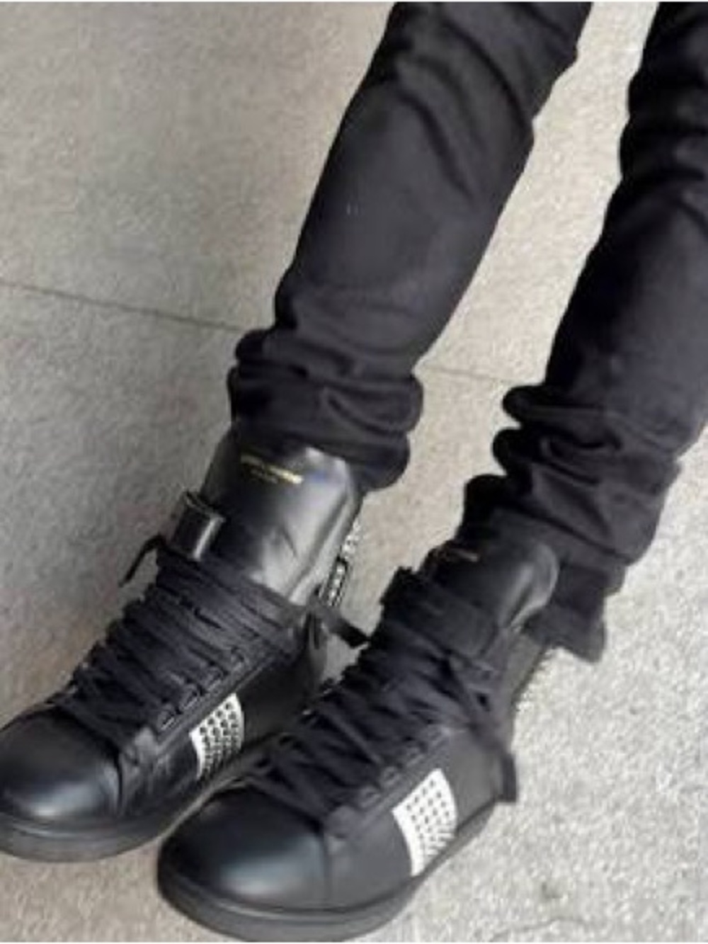 Saint Laurent Nero Black High Top Sneakers with original box